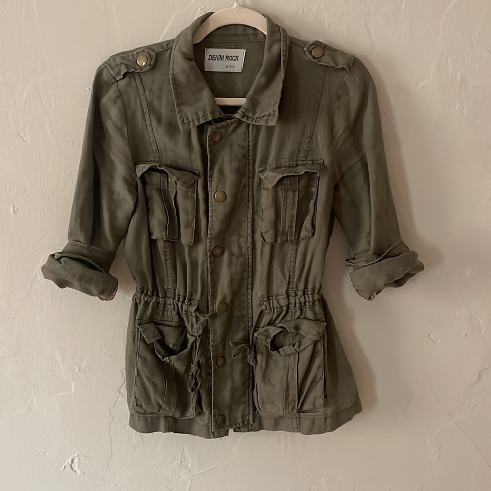 Denim Rock Green Linen Jacket